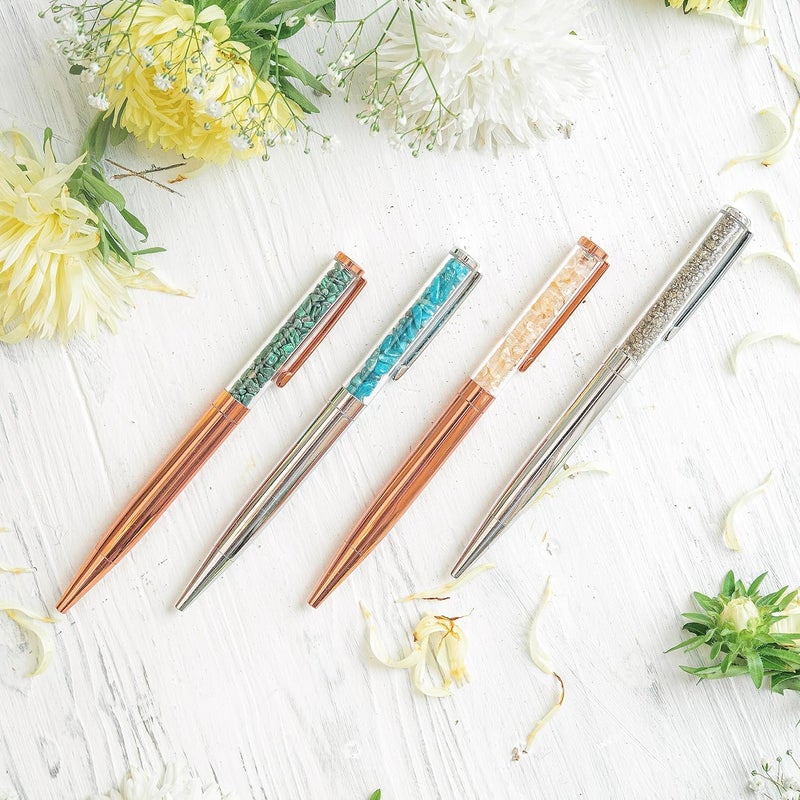 Conscious Items - Endless Possibilities Pyrite and Apatite Crystal Pen Set - Fancy Pens for Women and Men - Unique Pens for Girls - Image 5